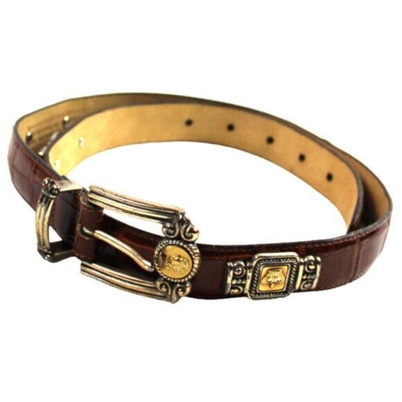 Brighton Museum Collection Vintage Brown Roman Mythology Medallions Belt Size SM